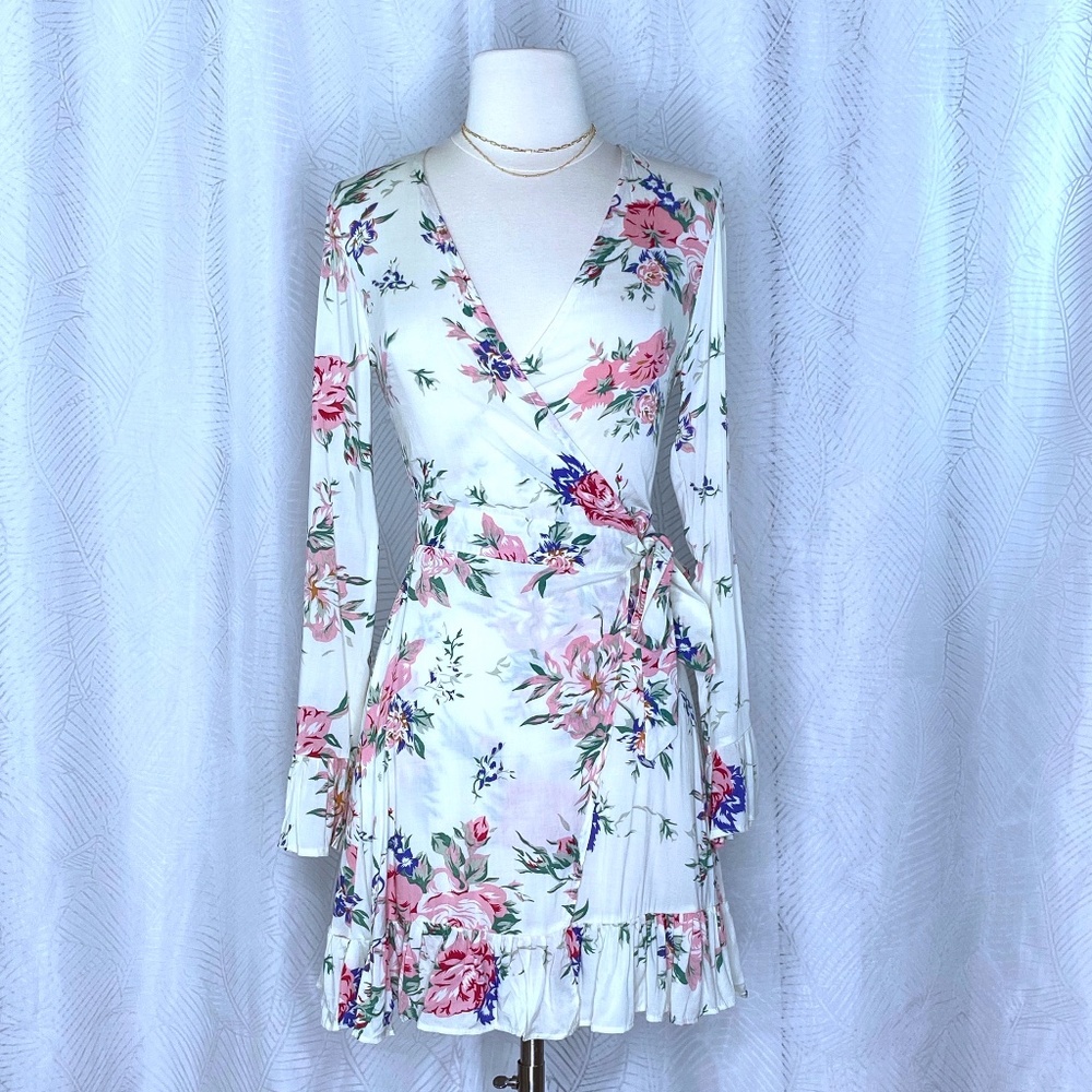 Women Floral Kimono Wrap Dress